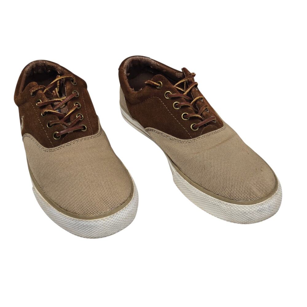 Ralph Lauren Men's Suede & Canvas Casual Shoes Size 10D Brown & Tan